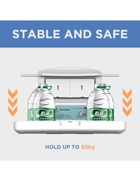 Estación de Cambio de Bebé Plegable Montada en Pared HDPE