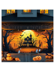 Banner de Puerta de Garaje Halloween THISFIND 3.96x1.83m