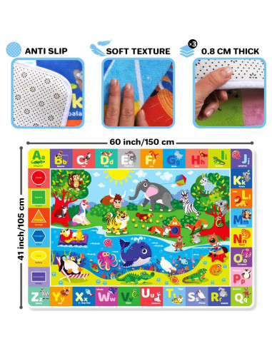 Manta de Juego QUOKKA ABC para Bebés 1.04x1.52m Antideslizante