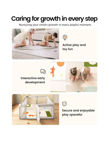 Alfombra de Gateo Reversible Tiny Land 198x140 cm Impermeable