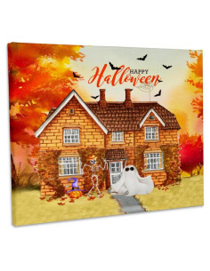 Lienzo 3dRose Casa de Halloween con Murciélagos 50.8x40.6 cm