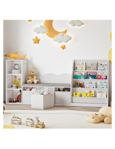 Estantería Infantil CHOEZON 66.9" con Rincón de Lectura