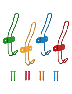 Ganchos de abrigo montados en pared KYSMOTIC - Set de 4 coloridos