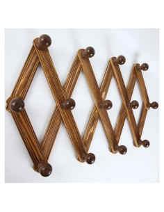 Perchero de Pared Expandible AMAPON de Madera con 13 Ganchos