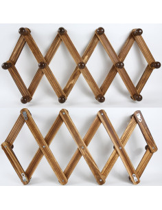 Perchero de Pared Expandible AMAPON de Madera con 13 Ganchos 2