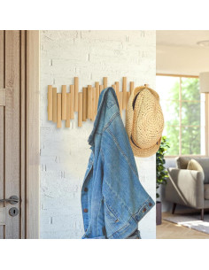 Perchero de Abrigos MinBoo de Bambú con 4 Ganchos Plegables 2