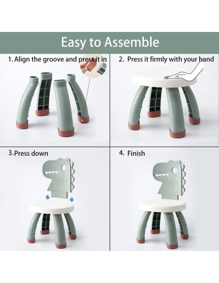 Silla para Niños Sunkaioo Dino Verde Ergonómica 32x29.5cm