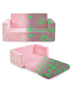 Sofá Plegable para Niños IFNOW 2 en 1 Rosa Verde Brillante