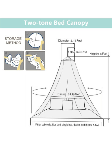 Dosel de Cama de Encaje Eimilaly Rosa para Niñas 1.15m