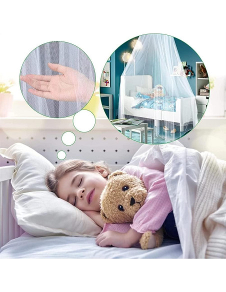 Dosel de Cama de Encaje Eimilaly Rosa para Niñas 1.15m