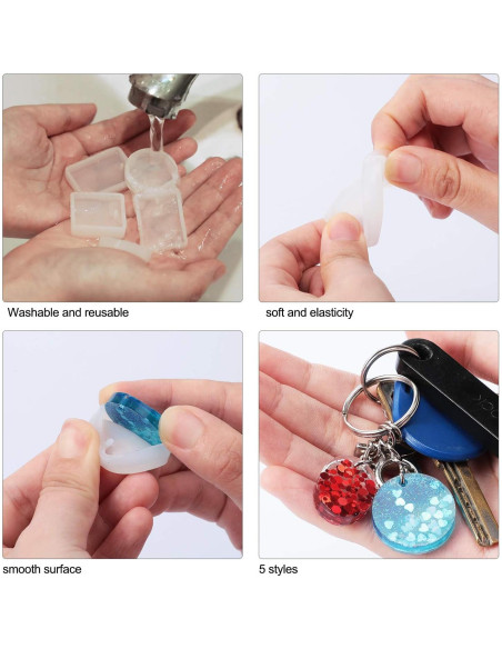 Conjunto de Moldes de Resina WILLBOND 67 Piezas DIY Joyería