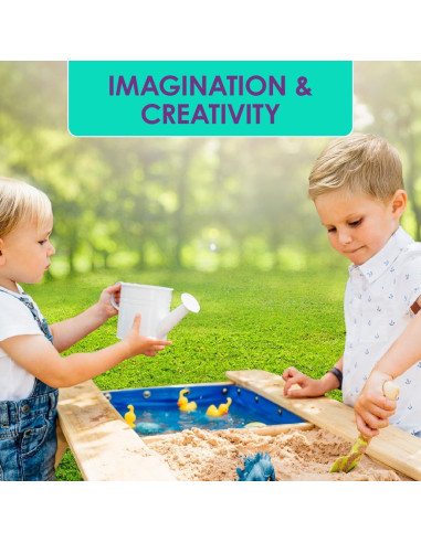 Mesa de Arena y Agua Plum Surfside para Niños - Madera Natural