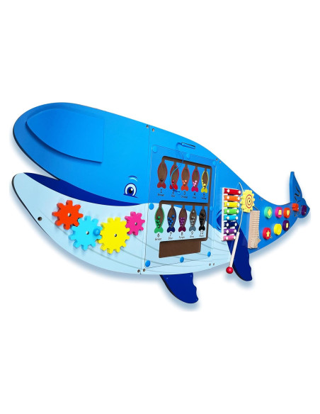 Panel Sensorial de Ballena Molcey para Niños 1-3 Años
