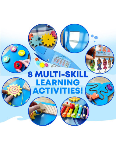 Panel Sensorial de Ballena Molcey para Niños 1-3 Años