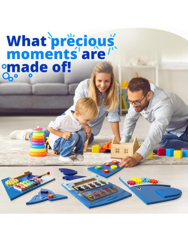 Panel Sensorial de Ballena Molcey para Niños 1-3 Años