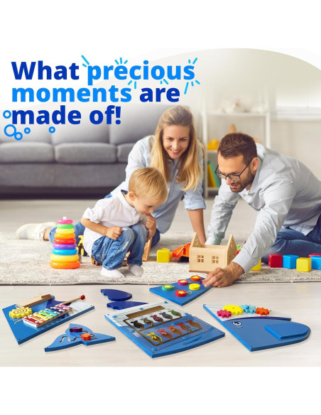 Panel Sensorial de Ballena Molcey para Niños 1-3 Años