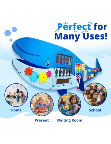 Panel Sensorial de Ballena Molcey para Niños 1-3 Años