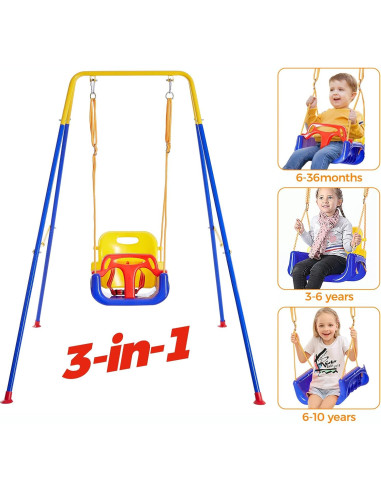 Columpio 3 en 1 FUNLIO para Niños con 4 Sacos de Arena