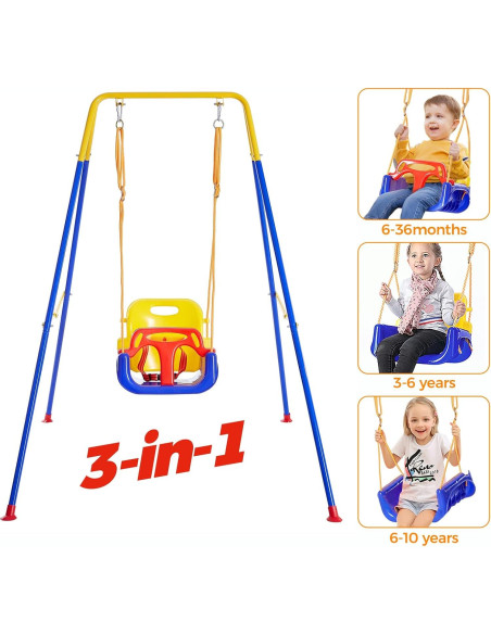 Columpio 3 en 1 FUNLIO para Niños con 4 Sacos de Arena
