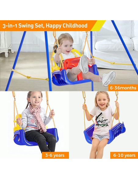 Columpio 3 en 1 FUNLIO para Niños con 4 Sacos de Arena