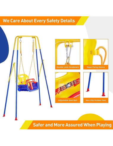 Columpio 3 en 1 FUNLIO para Niños con 4 Sacos de Arena