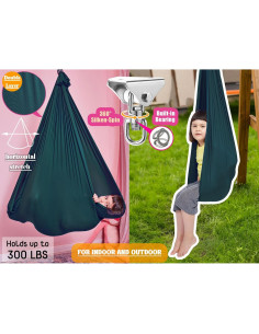 Columpio Sensorial Interior DOI IRON Verde Oscuro 360 para Niños 2