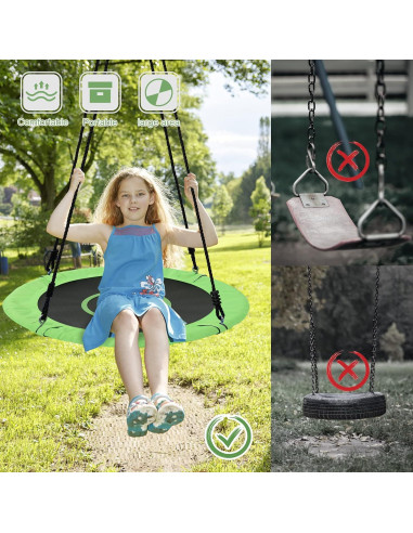 Columpio de Árbol para Niños Ihomepark 101.6 cm Verde