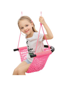 Columpio de Tejido a Mano para Niños netsTribe Rosa 200 kg