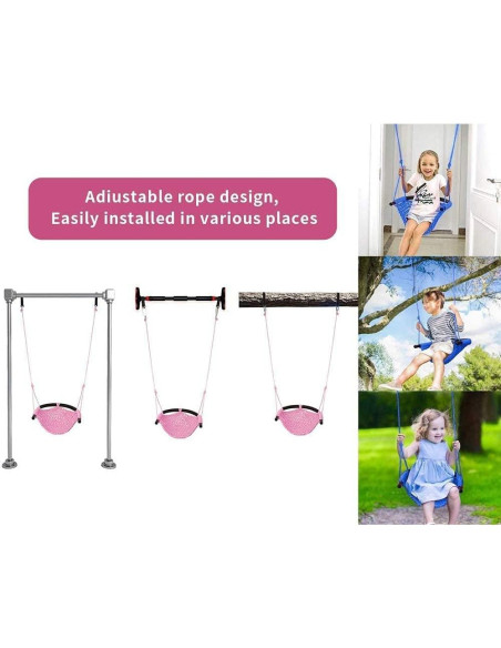 Columpio de Tejido a Mano para Niños netsTribe Rosa 200 kg