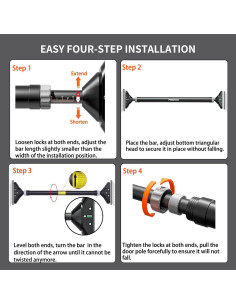 Barra de Dominadas PROIRON Ajustable 72-97cm 200kg 2