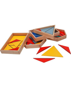 Triángulos Constructivos Montessori Adena - 5 Cajas de Madera 2
