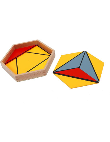 Triángulos Constructivos Montessori Adena - 5 Cajas de Madera
