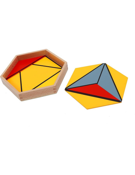 Triángulos Constructivos Montessori Adena - 5 Cajas de Madera