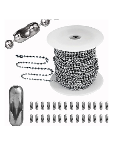 Cadena de cuentas de bola 2.4mm YZDTECH 33.5m con 200 conectores