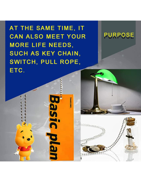 Cadena de cuentas de bola 2.4mm YZDTECH 33.5m con 200 conectores