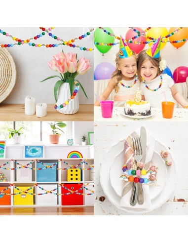 Kit de Perlas de Madera Arcoíris 230 Piezas Whaline DIY