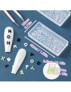 6 Moldes de Silicona Letras 3D LGNOVQ para Manualidades 2