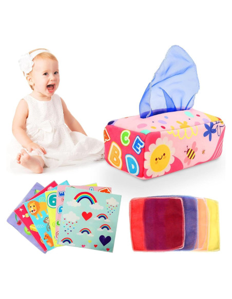 Caja de Pañuelos Sensorial Montessori YOGINGO para Bebés