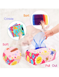 Caja de Pañuelos Sensorial Montessori YOGINGO para Bebés 2