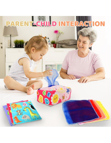 Caja de Pañuelos Sensorial Montessori YOGINGO para Bebés