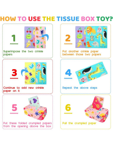 Caja de Pañuelos Sensorial Montessori YOGINGO para Bebés