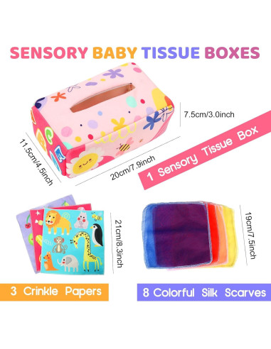Caja de Pañuelos Sensorial Montessori YOGINGO para Bebés