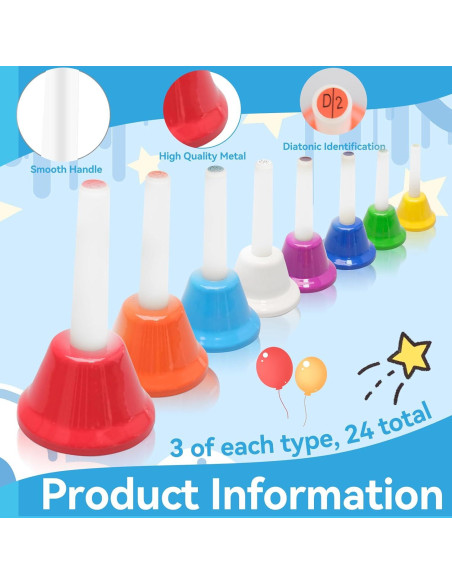24 Campanas Musicales de Metal CONEHOY para Niños 0.51 kg