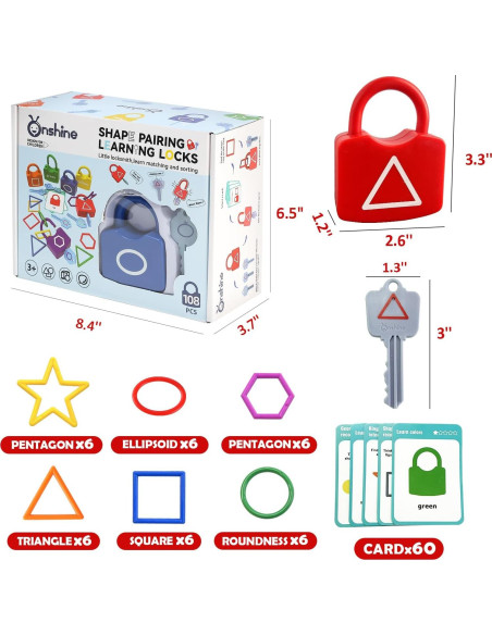 Bloques de Aprendizaje Xylolin para Niños 3 a 6 Años - Juguete Montessori de Formas y Colores