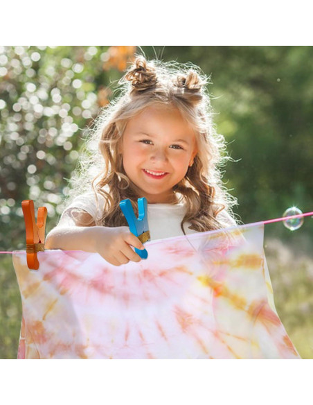 Juego de 10 Clips de Madera Coloridos Hlimior para Niños