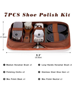 Kit de Cuidado para Zapatos de Cuero IPOW 7 Piezas 2