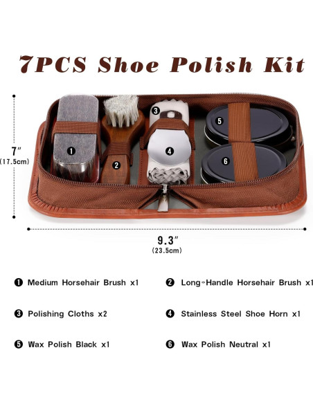 Kit de Cuidado para Zapatos de Cuero IPOW 7 Piezas