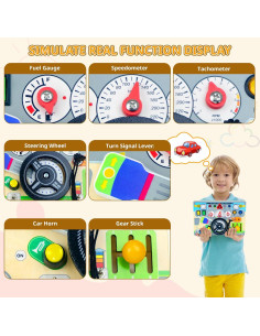 Tablero Ocupado Montessori con Luz LED - Juguete Educativo 1-3 Años 2