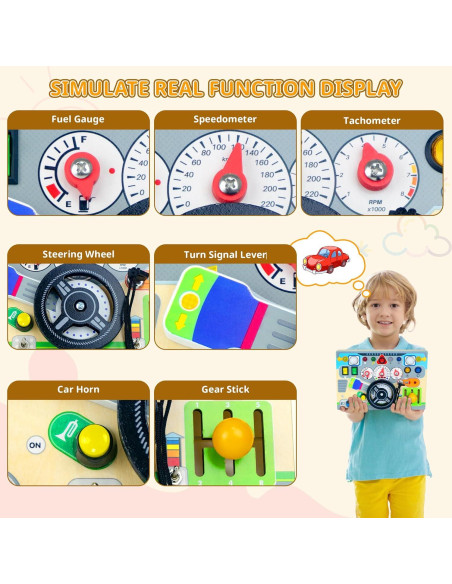 Tablero Ocupado Montessori con Luz LED - Juguete Educativo 1-3 Años