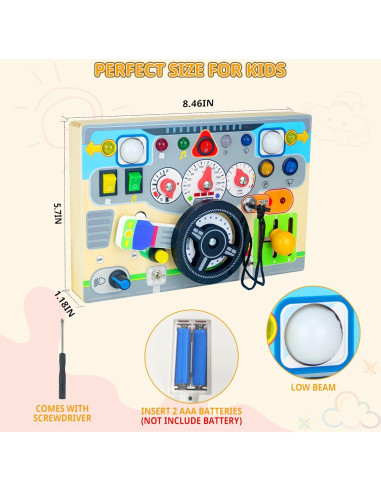 Tablero Ocupado Montessori con Luz LED - Juguete Educativo 1-3 Años